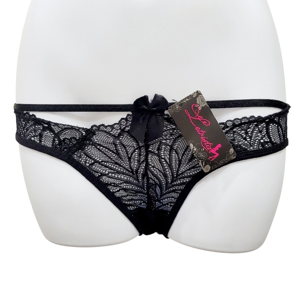 2/$20 Brand New Sexy Black Lace Transparent Panties Underwear One Size